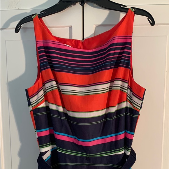 Kasper Red and Blue Fit and Flare Midi Dress - Picture 2 of 11